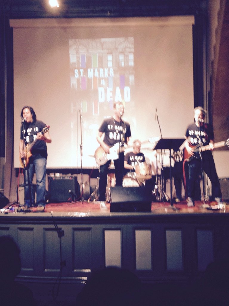 RogerClark41's tweet photo. The St. Mark's Place Zeroes - @adrock @nealmedlyn @carminecovelli - #StMarksisDead party @AdaCalhoun @CooperUnion https://t.co/th3HmW2Zfz