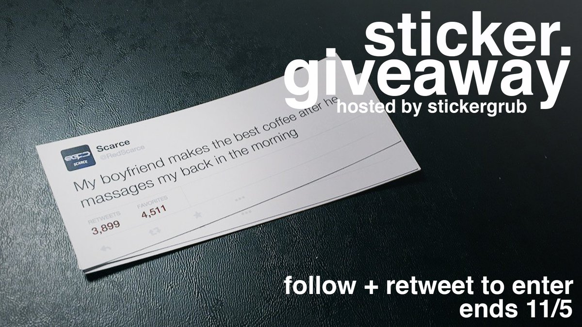 kacz's tweet image. Doing a Scarce Sticker giveaway! RT and Follow @stickergrub to enter! Ends 11/5