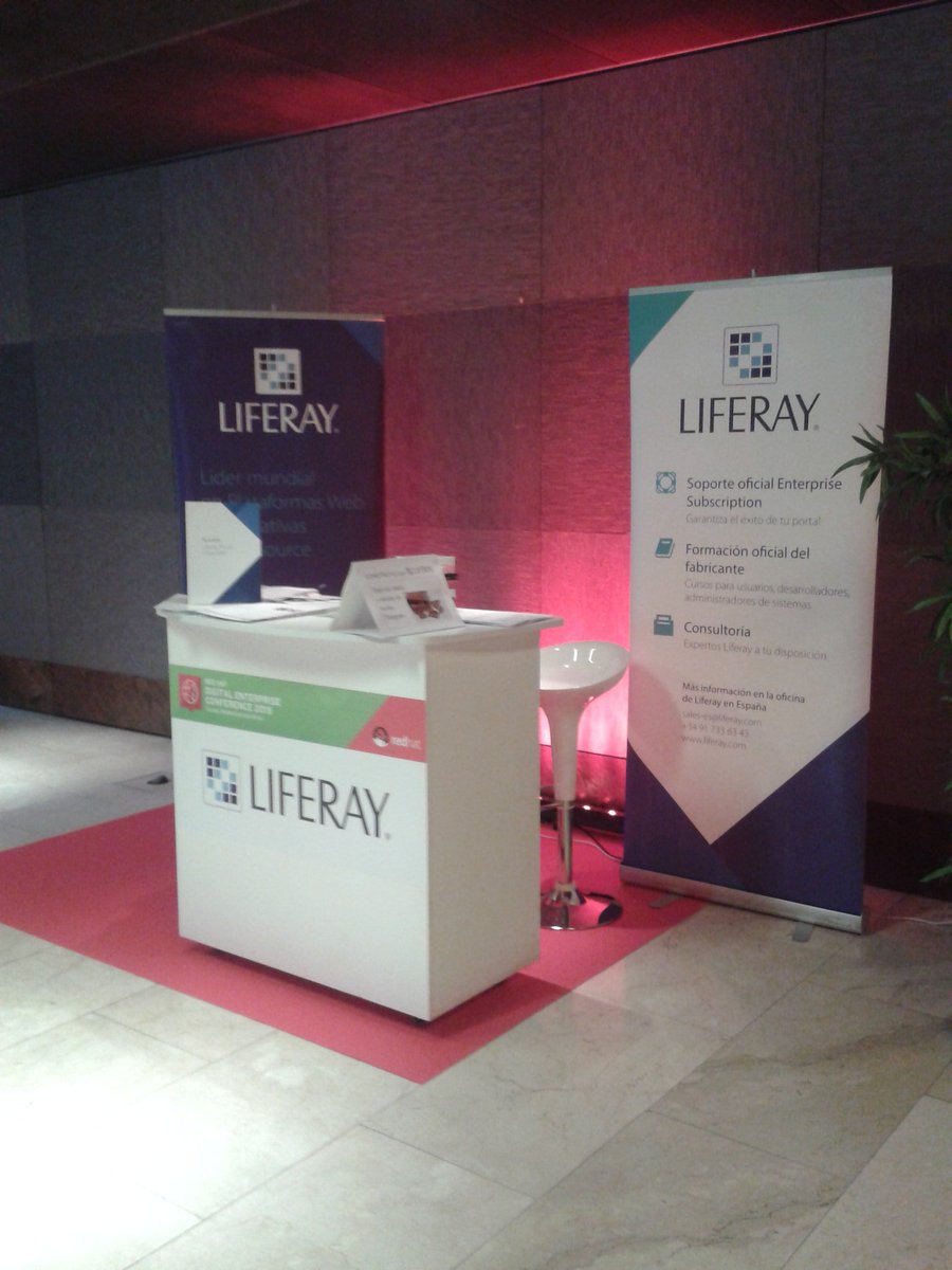 Liferay_es's tweet photo. Todo listo en stand #Liferay para participar en la #redhatdigitalconference https://t.co/Y3OaKI7W44