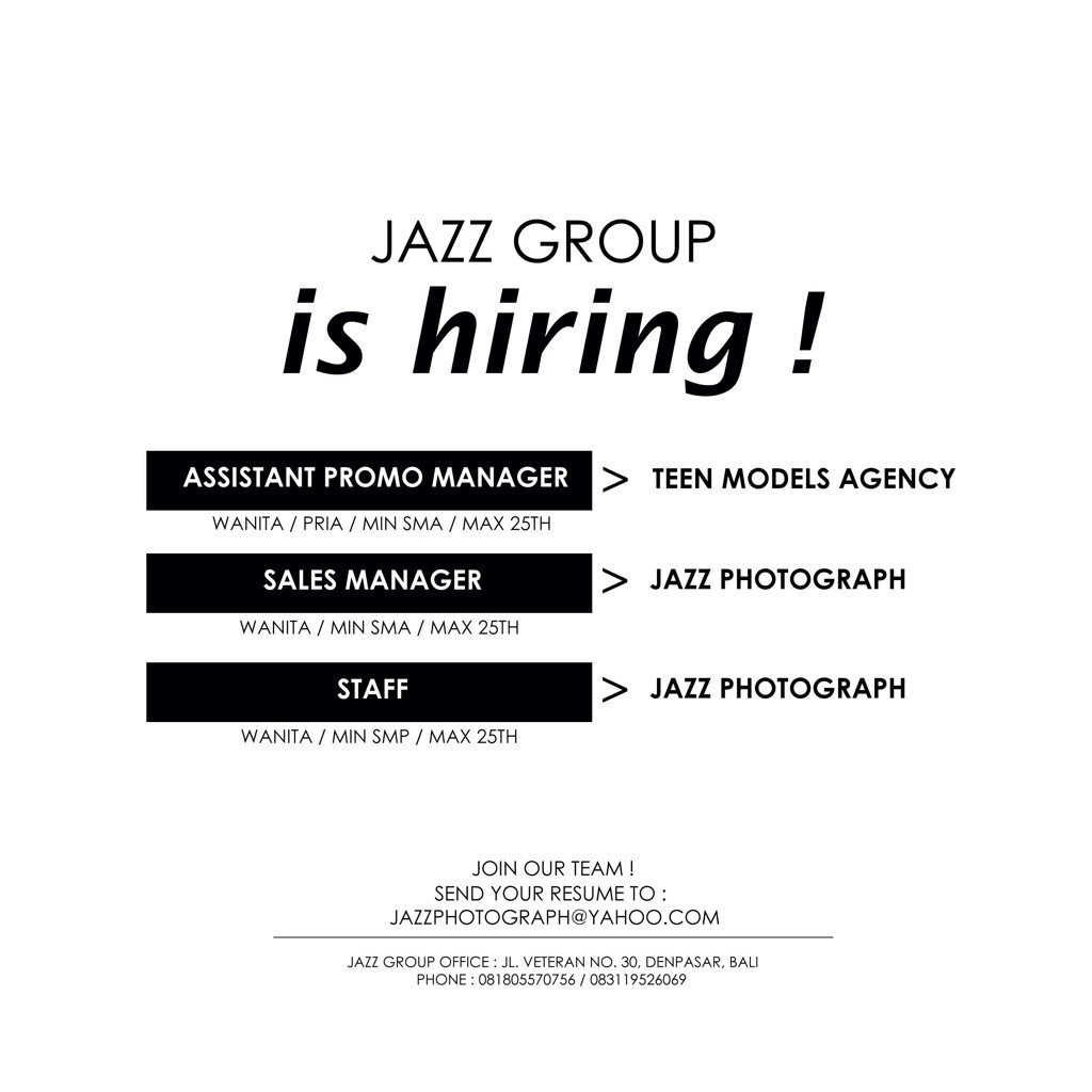 Buat yang lagi cari pekerjaan, yuk dilihat, sapa tau kamu yang lagi kami cari :)