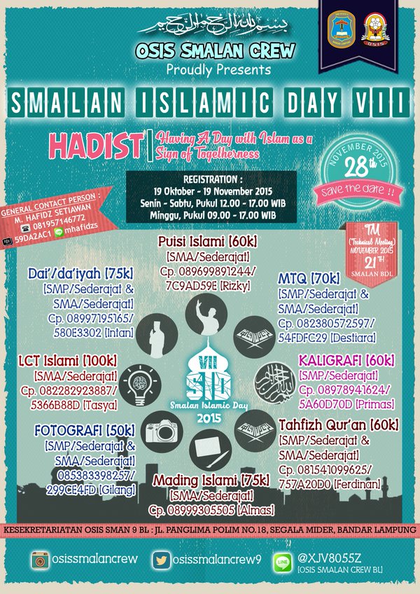OSIS SMALAN CREW Proudly Presents SMALAN ISLAMIC DAY VII 2015! Participate yourself now!!😎😎 <a href="/SMAN1BDL/">SMAN1BDL</a>  <a href="/OSIS_SMANTA/">OSIS/PK SMAN 3 BDL</a>