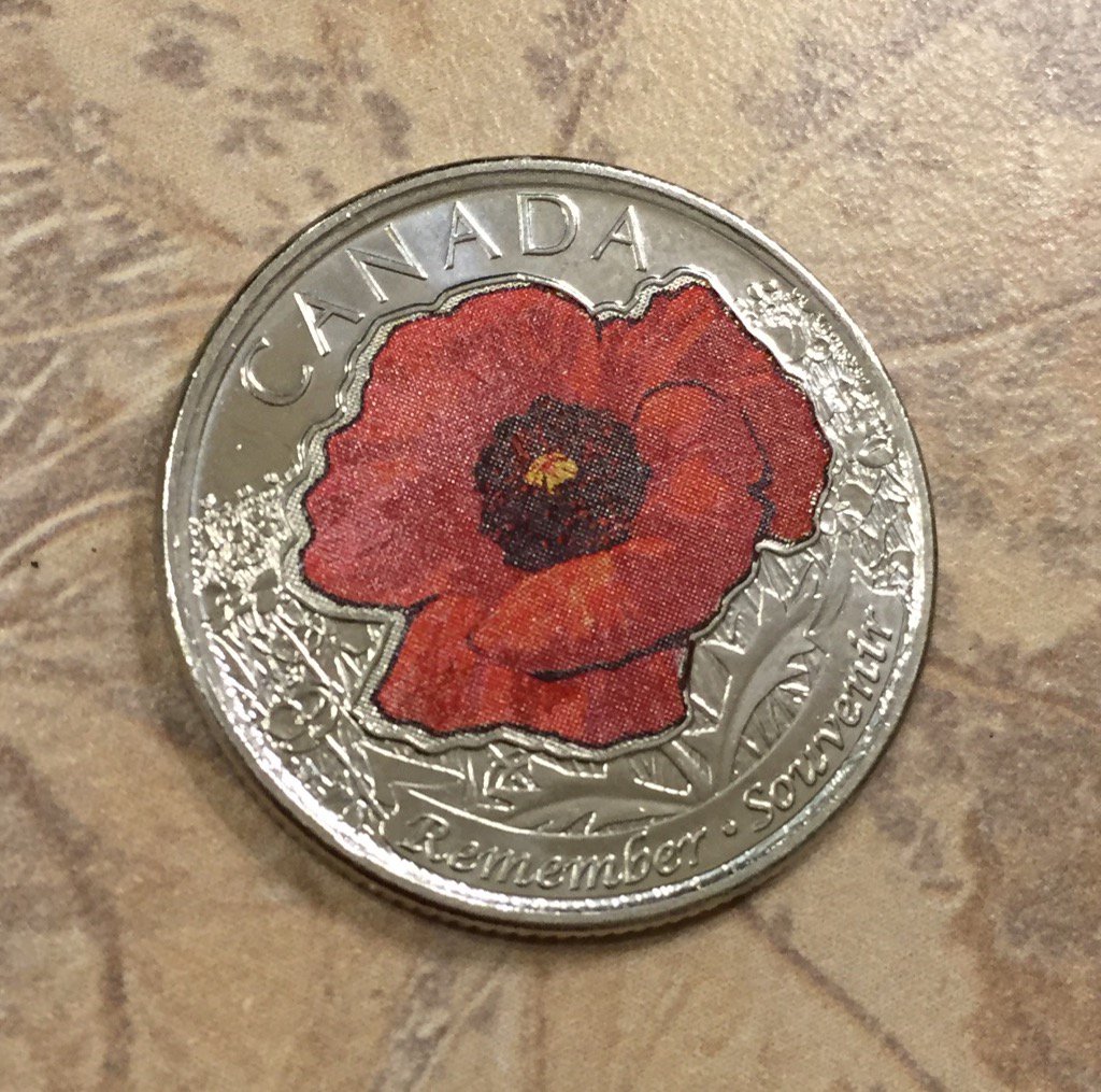 ThaliaHibbs's tweet photo. LOVE the new poppy quarter #Canada #remember #poppy2015 #cdnhist https://t.co/uOs7OZZz1D