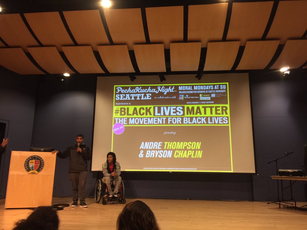 emmmyr99's tweet photo. Andre Thompson and Bryson Chaplin #BLM_SEA https://t.co/AGmzhpfpHm