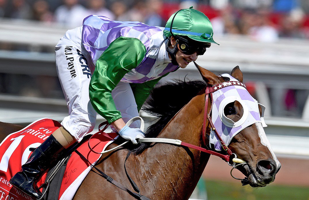theheraldsun's tweet photo. "To those who say women aren't strong enough: get stuffed." - Michelle Payne https://t.co/gHaePiXCjp #MelbourneCup https://t.co/9hNmNM6j59