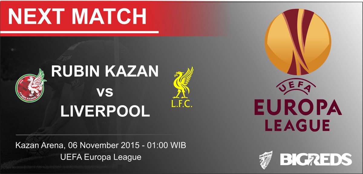 999forev3r's tweet photo. NEXT MATCH 
RUBIN KAZAN vs LIVERPOOL
Jum'at. 06 November 2015 ~ KO 01.00 WIB
Europa League https://t.co/GXDlFdMNEd