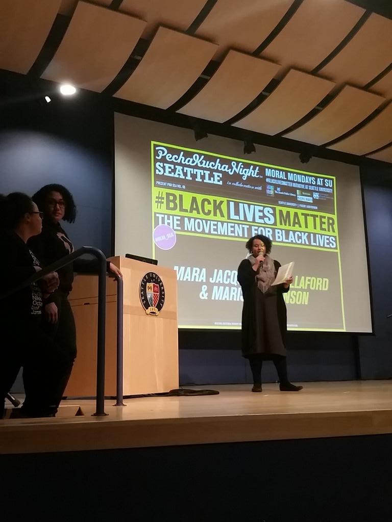 orbe_orbe's tweet photo. @MaraWillow Melissa Johnson #BLM_SEA #BlackLivesMatter @pechakucha_sea "if we don't get it shut it down" https://t.co/LIOoIiqfOn