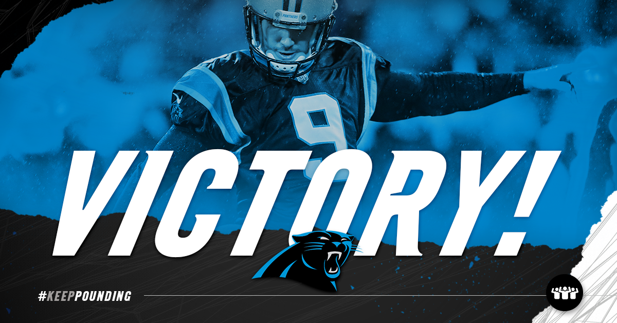 Panthers's tweet photo. VICTORY! Your Carolina #Panthers are 7-0! #KeepPounding https://t.co/gZ1mSp9q4g