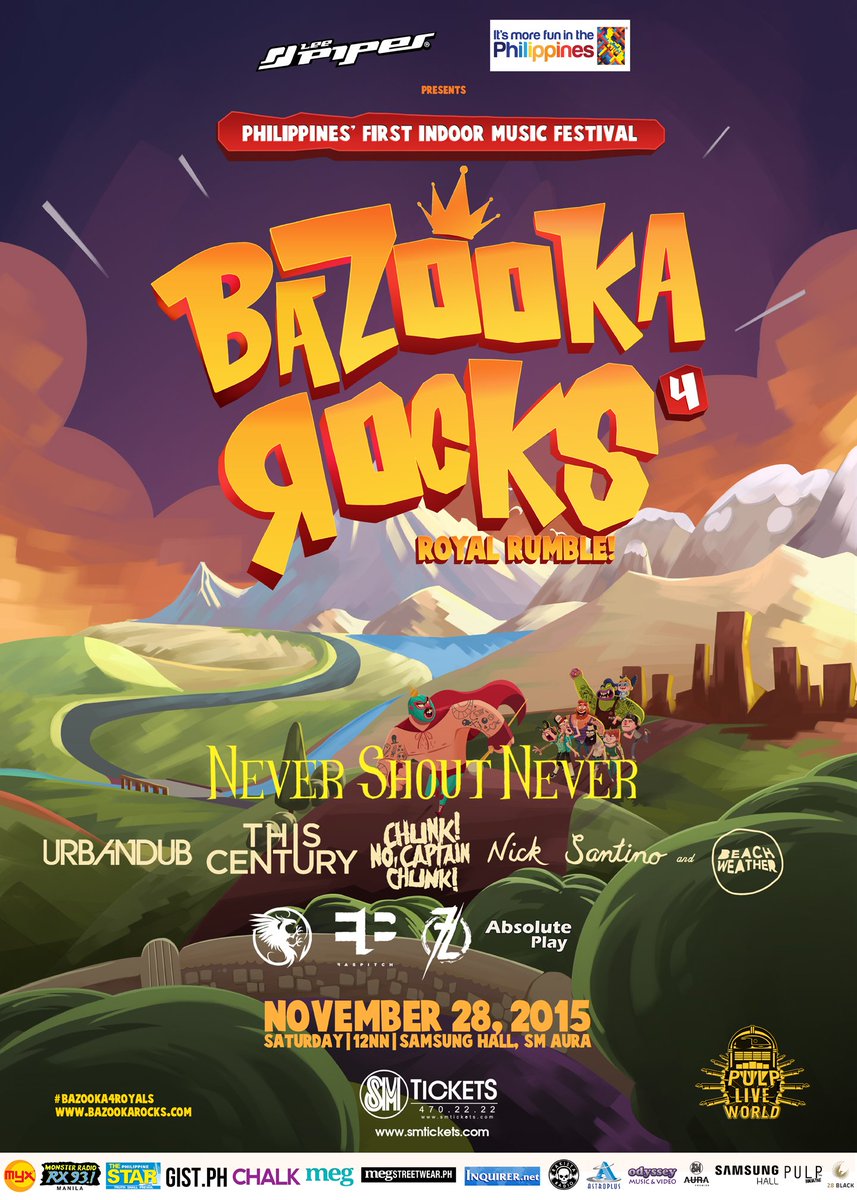 BazookaRocksPH's tweet photo. #Bazooka4Royals Watch @NSNOfficial @ChunknocaptainC @thiscentury @BeachWeather Nov 28 #BRF4! Tickets via @smtickets! https://t.co/RsKa16BHO2