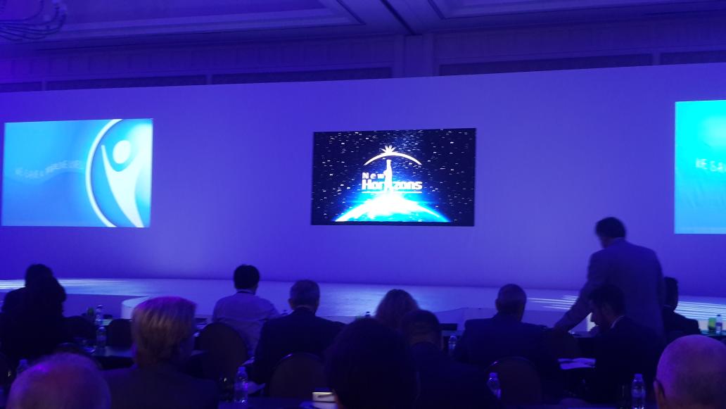 ThurayaTelecom's tweet photo. The stage is set! This year's theme is #NewHorizons #Thuraya #satcom #PDF2015 https://t.co/1UsE1GFVgF