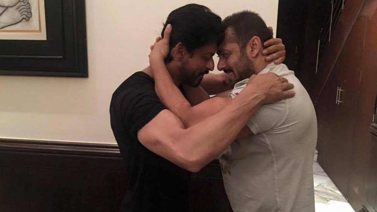 firstpost's tweet photo. Bromance alert! When .@BeingSalmanKhan taught .@iamsrk wrestling moves on his birthday https://t.co/DQMqSOPy5n https://t.co/Wjm7g3wyAj