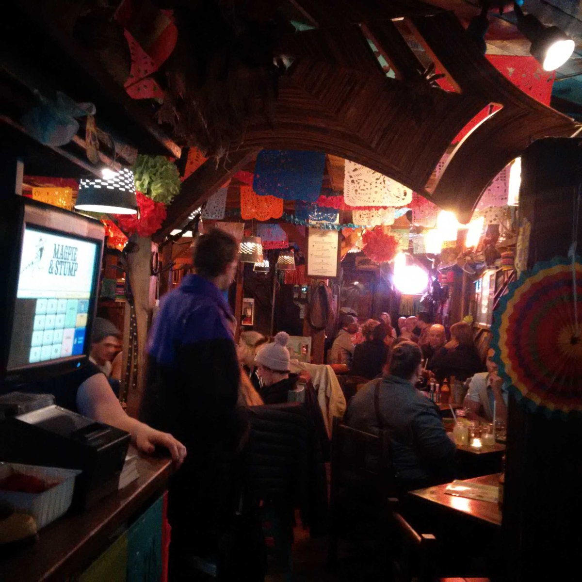 #dayofthedead is going off <a href="/magpiebanff/">magpie_banff</a> #goodtimes. <a href="/lucas_403/">lucas</a> is serving up #tequila and #beers