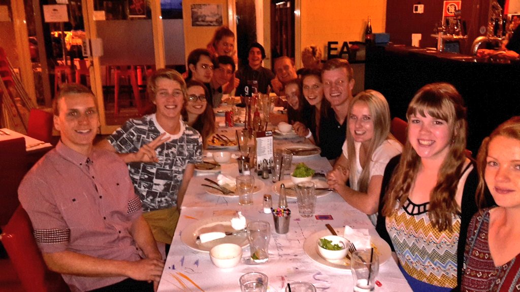 Bathurst High senior leaders at their post leadership training day dinner.