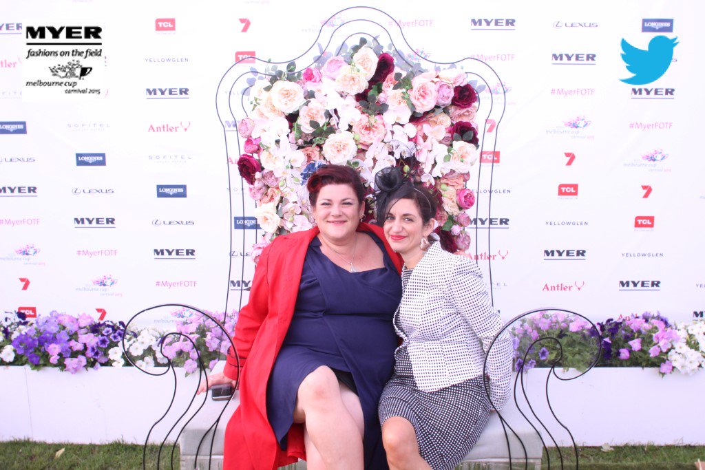 myerFOTF's tweet photo. Fun &amp; fashion at @flemingtonVRC #MyerFOTF #EmiratesMelbourneCup #MelbourneCup https://t.co/SmtAsoRZMe