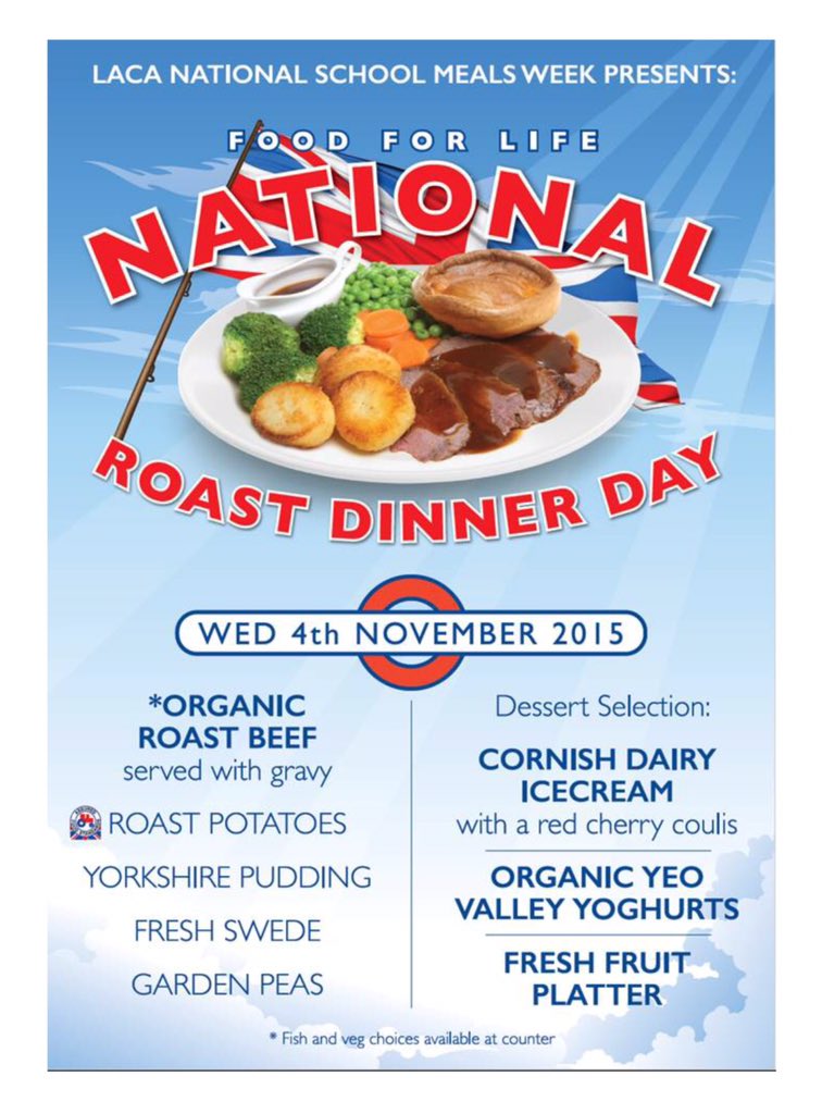 Looking forward to our special lunch tomorrow to celebrate #NSMW15 #schoolmealshoutout <a href="/LACA_UK/">The School Food People</a>