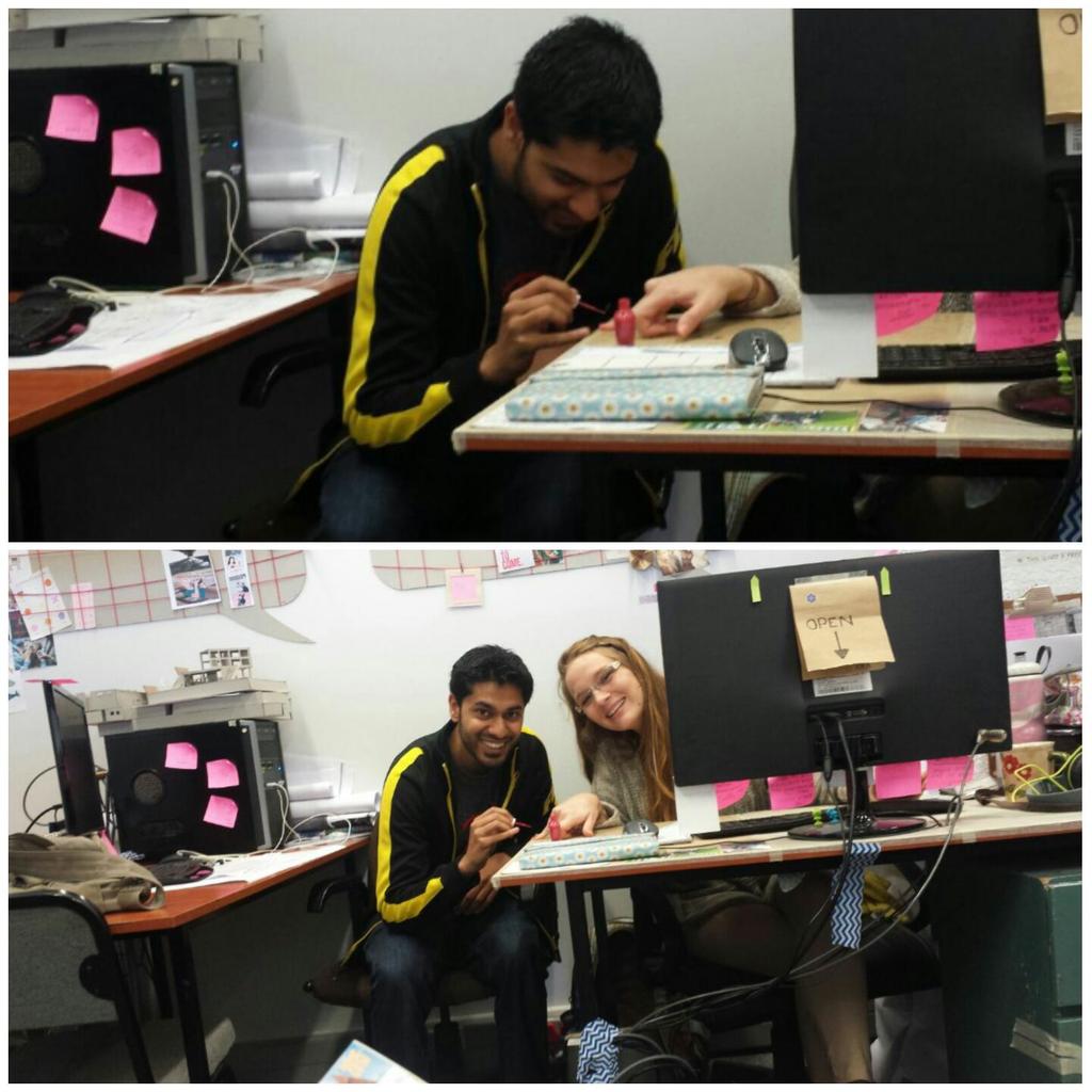 rona_celia's tweet photo. showing Abu the ropes before we leave... #paintingnaels #weneedtolookfancy #btech #2015 #gonnamissit https://t.co/WSNWYQsTkb