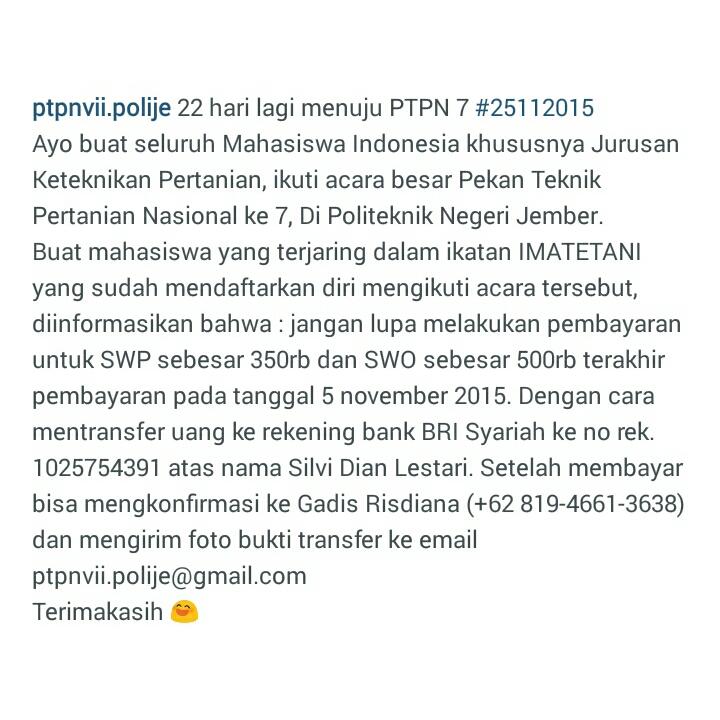 PTPNVII_Polije's tweet photo. @ImatetaniJaya @tepUGM_14 @PERMATEPUNILA @HimmatetaSTIPER @HimatetaUnsri @imateta_usu @himatetalk @HimaTEpUA https://t.co/SrMC9tuU9w