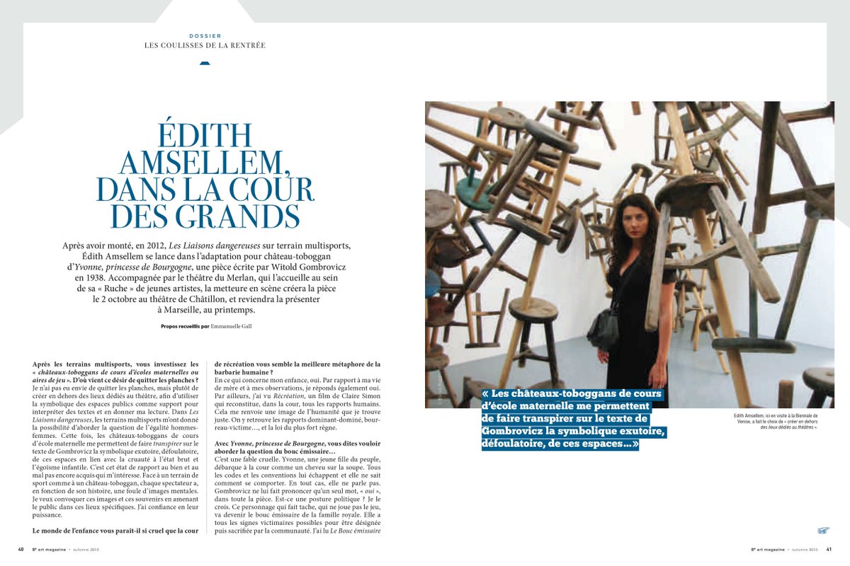 [ILS SONT PASSES PAR LA GARE FRANCHE] Itw d'Edith Amsellem dans <a href="/8emeartmagazine/">8e art magazine</a> cc <a href="/le_merlan/">Théâtre Le Petit Merlan</a>