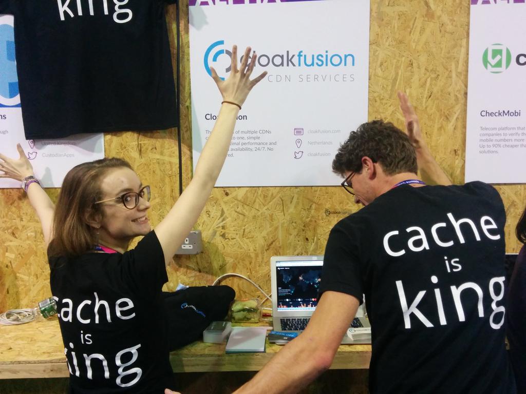 leoniegoettsch's tweet photo. Exhibiting at #websummit ! Come visit us at D154 for a free shirt #cacheisking @WebSummitHQ @cloakfusion #multicdn https://t.co/87IFPBWhVz