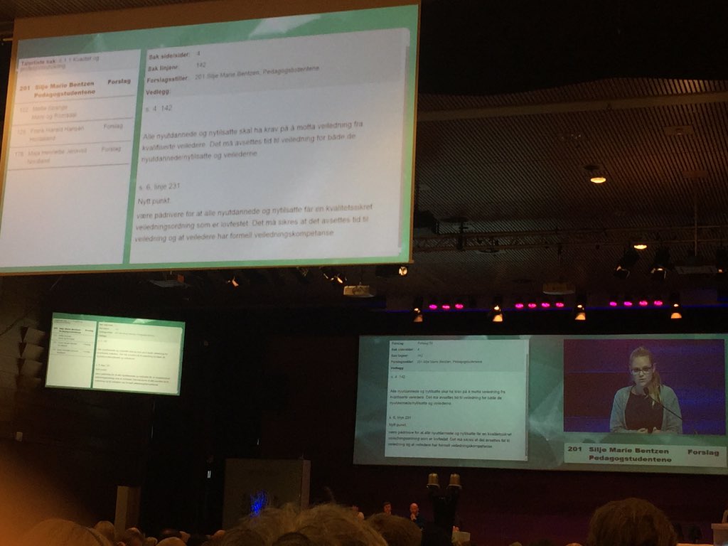 Pedagogstud's tweet photo. #UDFLM15 støtt forslag 59 om nyutdannedes krav på veiledning fra kvalifisert veileder, fremmet av  @siljebentz! https://t.co/ChMkCRm9SW