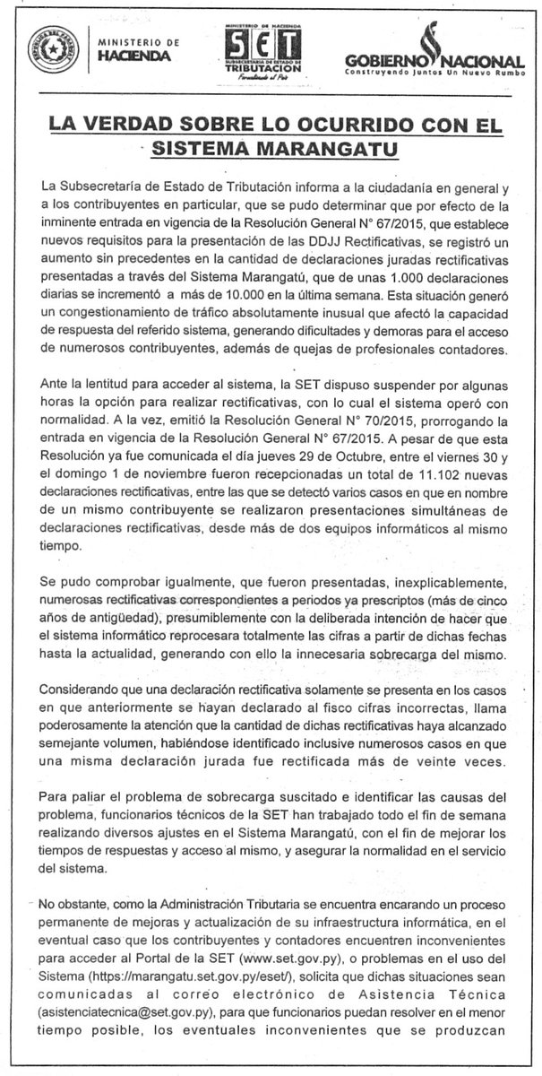 DNITpy's tweet photo. COMUNICADO SET. En 72 hs. se recepcionaron 11.102 declaraciones #Rectificativas,incluso de periodos prescriptos. https://t.co/4mIJxIHlo1