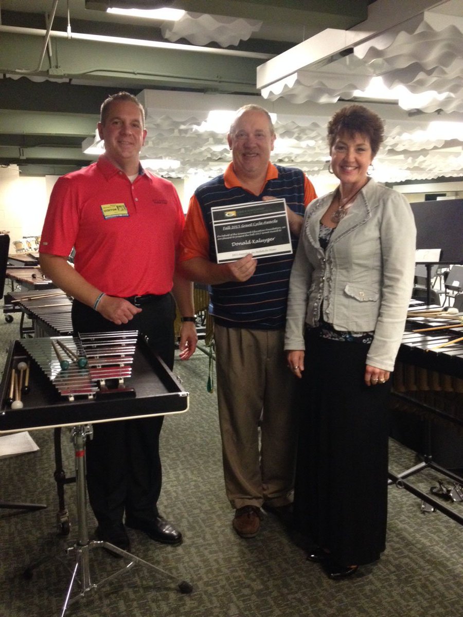 Donald Kaluyger, MS band teacher receiving <a href="/gef_gw/">GW Edu. Foundation</a> grant for mallets for music!