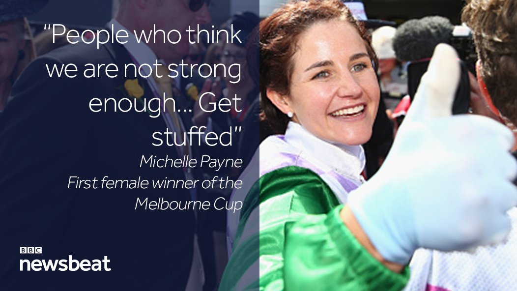 Michelle Payne- the first female jockey to win Australia's most prestigious horse race bbc.in/1NnYBgz