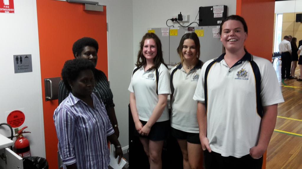 Our visitors from sister school Goldie College Solomon Islands with our event support crew from Entertainment.