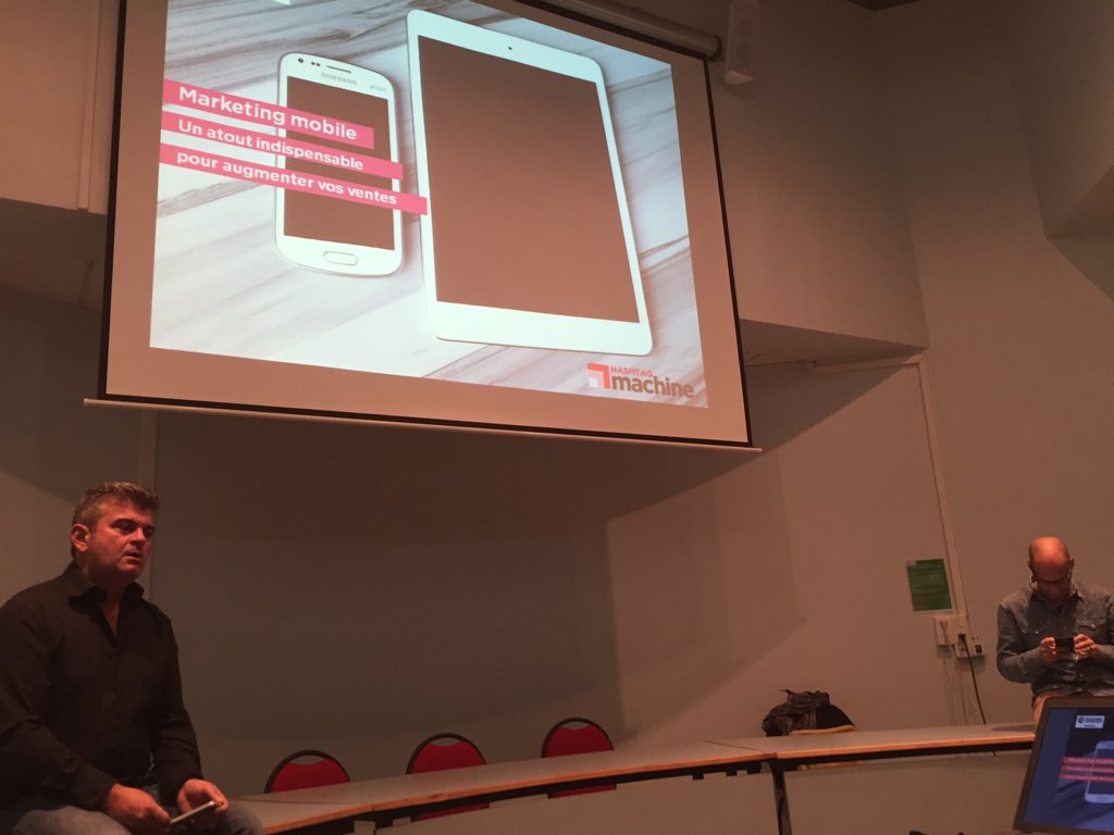 brunobacilewpm's tweet photo. #marketingmobile avec @performancenum #ccibayonne et #hashtagmachine. Ça va donner les #geek https://t.co/9aYIPbrf07