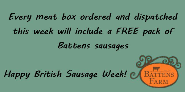 battensfarm's tweet photo. #Free #Sausages in every meat box this week for #BritishSausageWeek ! https://t.co/k2Rr2TKyjd