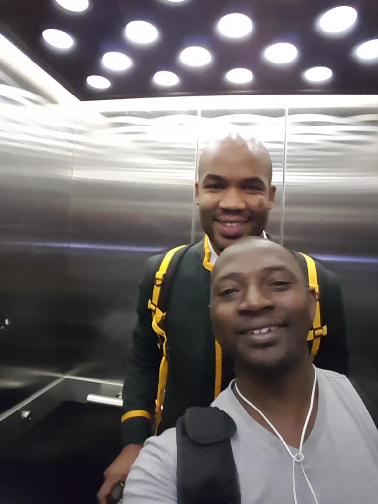 MehluliNCube's tweet photo. Lucky to bump across this #Bokke #Pietersen
Did us proud boys! #RWC2015 #ASICS #BoksAreBack https://t.co/D1RKPzFuvT