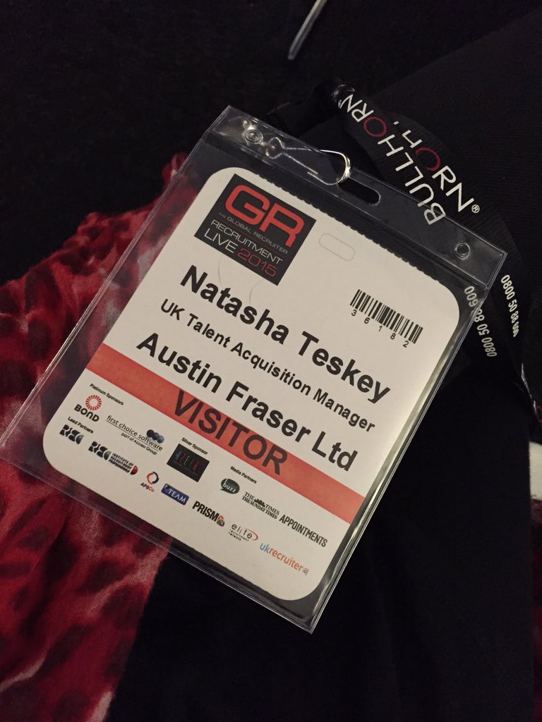natasha_teskey's tweet photo. Excited to be at the @GlblRecruiter #RecruitmentLive event today for @AustinFraserLtd @WorkFor_AF https://t.co/YoclnkJAdb