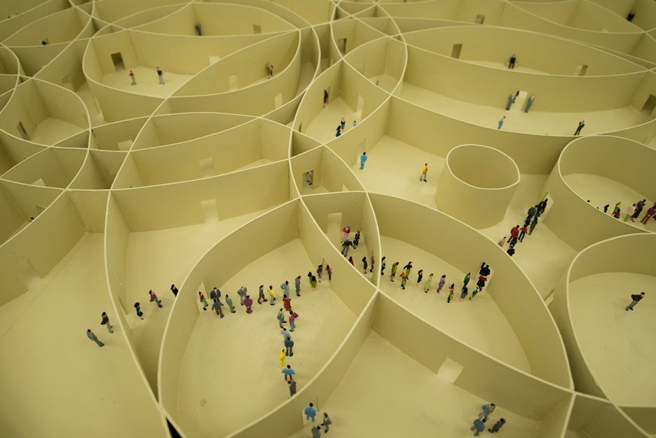 dezeen's tweet photo. Maze-like megastructure design comprising 100 overlapping circular enclosures: https://t.co/6j22gJ2hDX #design https://t.co/Xt6aCN5KZF