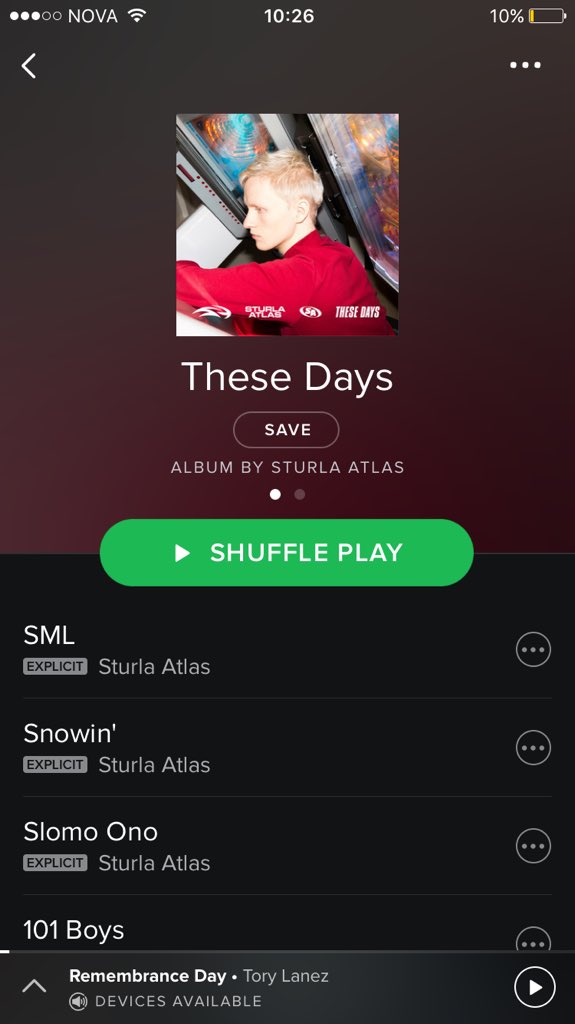 THESE DAYS ER KOMIN Á SPOTIFY
