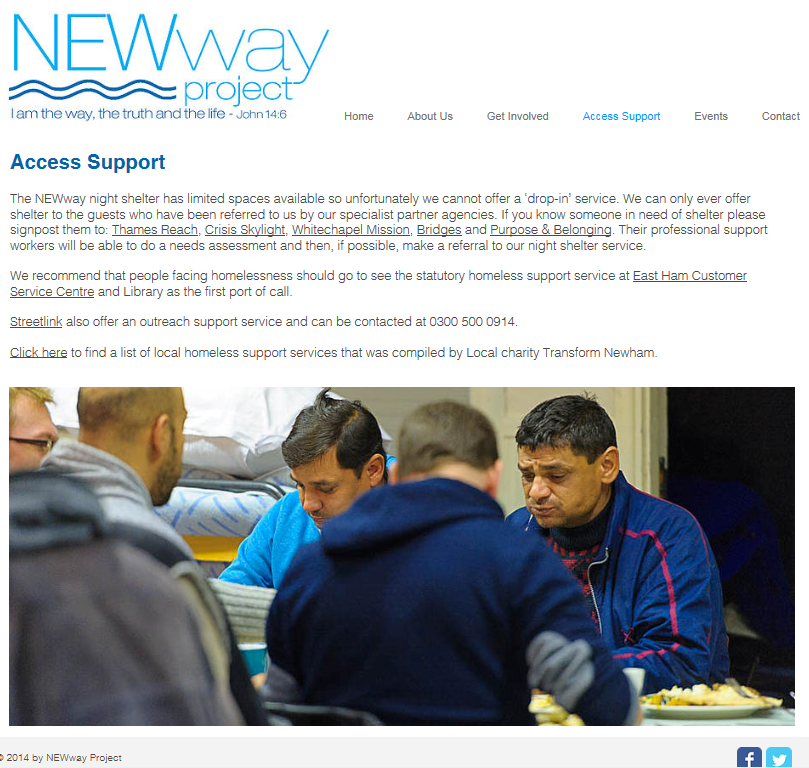 If you know someone in Newham facing homelessness, visit <a href="/NEWwayproject/">NEWway</a> website for advice: newwayproject.org/#!access-suppo…