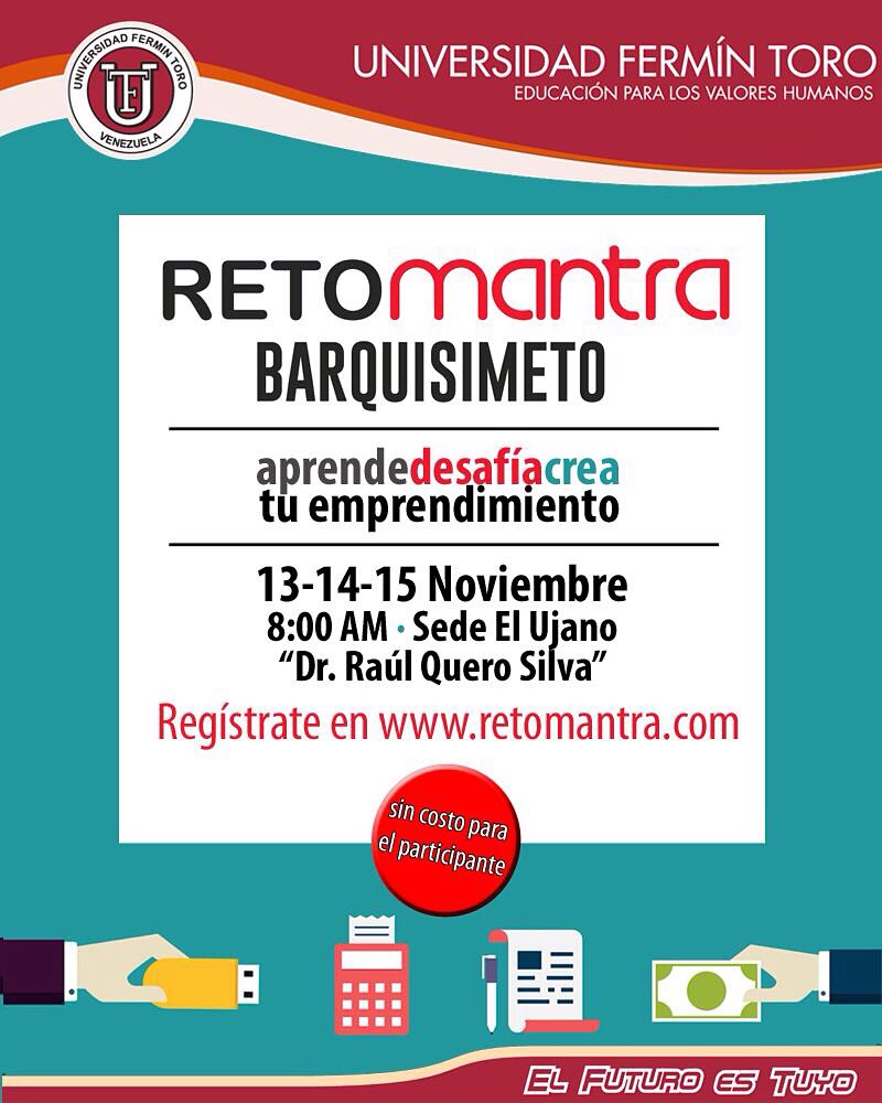 JoseLuisYepez's tweet photo. #retomantra #Barquisimeto Participa #aprende  #crea tu #emprendimiento #uft #universidad https://t.co/tGPNAEeSxQ