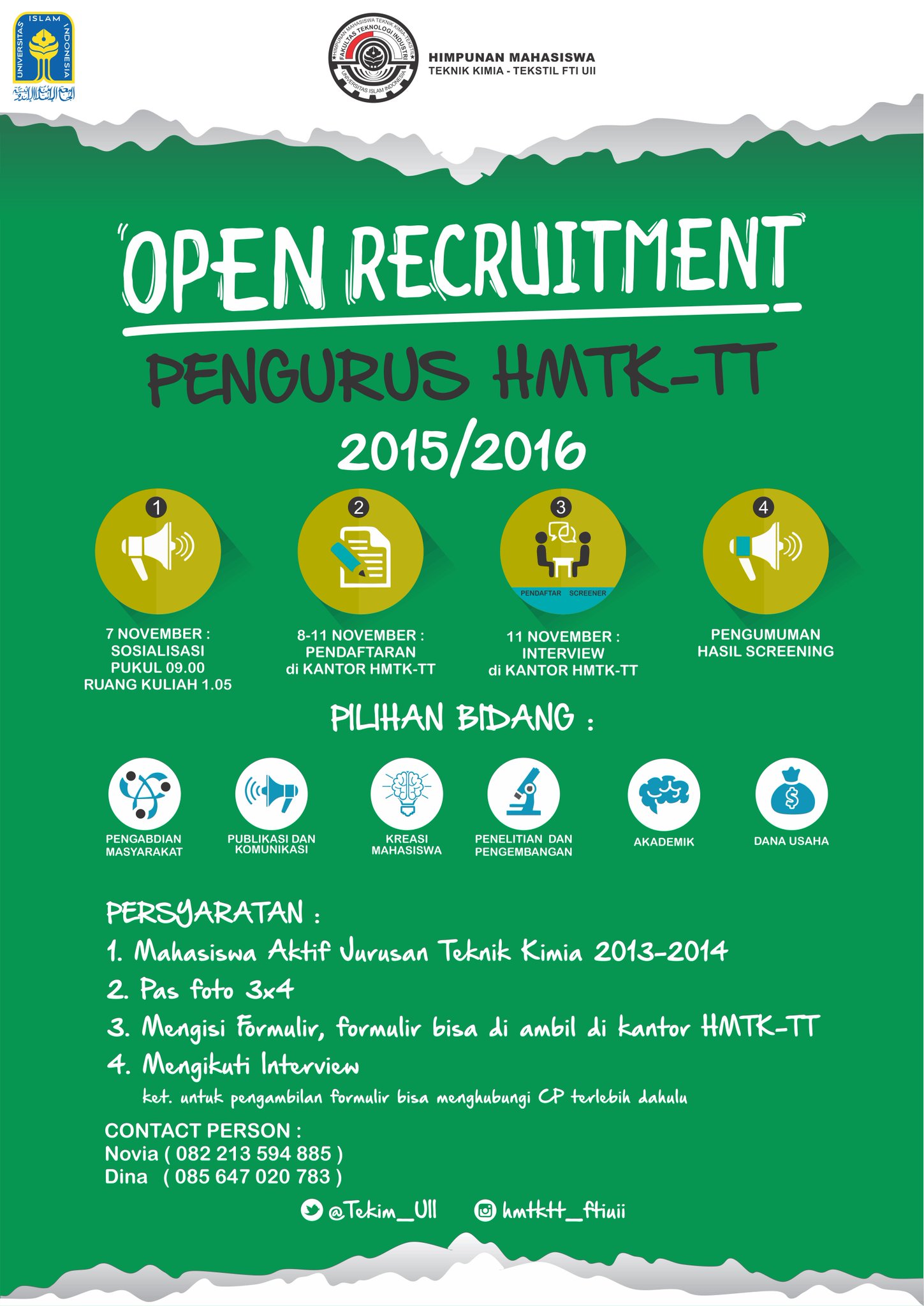 HMTKTT FTI UII on Twitter "OPEN RECRUITMENT PENGURUS HMTK TT FTI UII 2015 mulai 8 11 November 2015
