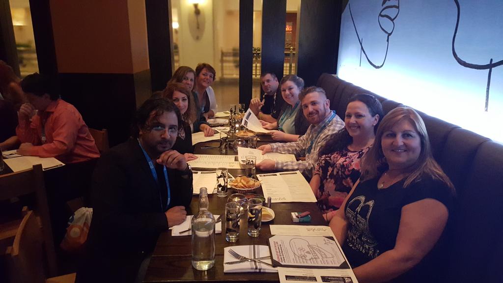 AkwardMom's tweet photo. Dinner with Strangers Monday night @ Border Grill #ONEUGM15 Nextgen Las Vegas - turns into drinks with friends https://t.co/XCz1rbp2oC