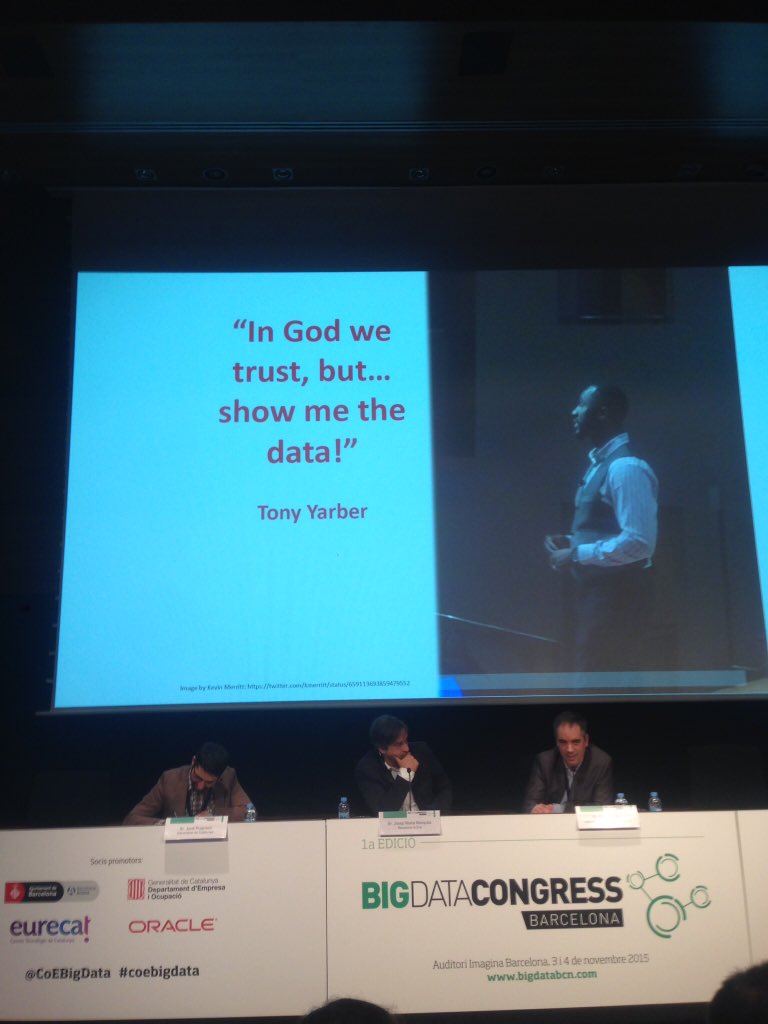JorgeMarinCamba's tweet image. fantastic quote by @TonyYarber at #coebigdata in reference to #smartcity, thanks @mgarrigap