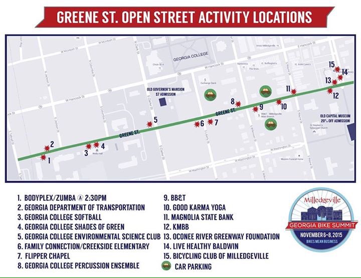 GDOTEast's tweet photo. Don't miss @GABikes Summit in @MilledgevilleGa Nov. 6-8. Open Streets Day 1-4pm Sunday. #GDOT #ArriveAliveGA https://t.co/QW3f0MCVoB