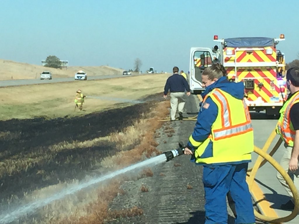 MinnehahaEM's tweet photo. Crooks volunteer fire department extinguishing a grass fire I 29 mm 90 north. Be careful with open burns. https://t.co/Z8qdHCIXpn