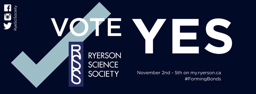 usstorontomet's tweet photo. Don't forget to vote at https://t.co/uqXzWy5wHs 💙💛 #FormingBonds #RyeSci2015 #YesForRSS https://t.co/Kvqd8xy1uX