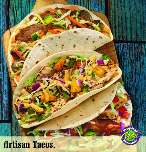 TSC_CT's tweet photo. It’s Tuesday and that means – Taco Time! Enjoy a few artisan tacos today after work/school. #NotJustSmoothies https://t.co/T0EsGKRPJT