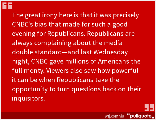 RightReads's tweet image. Thank you, CNBC,
for giving America front-row seats to the press bias against the GOP bit.ly/1Mw233x @WSJ