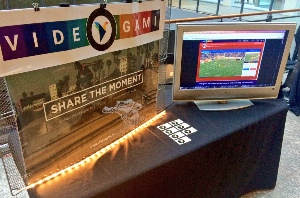 RyersonSpIn's tweet photo. Come learn about our #NBISport team @Videogami and their innovative #clippable technology at #WESTConf! https://t.co/wQVO9XHv7G