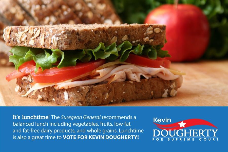 doughertyforpa's tweet photo. The Surgeon General recommends a nutritious lunch. And a vote for Kevin Dougherty! #TeamKevin https://t.co/KuyjtaFBcV