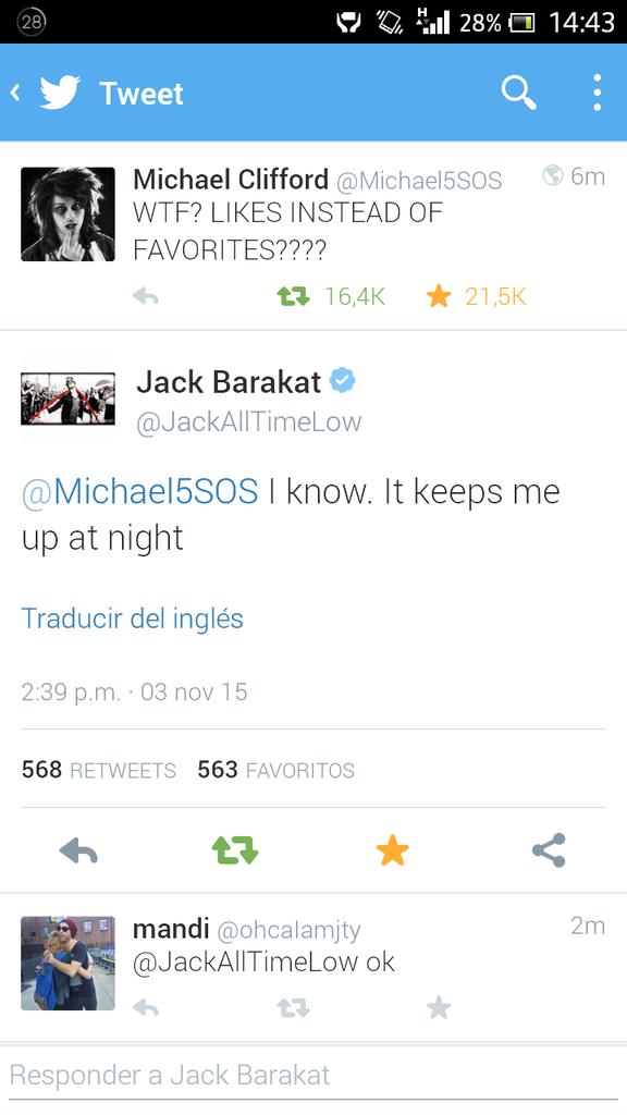 fatstupidmike's tweet photo. @JackAllTimeLow @Michael5SOS still having favs, u jelly? https://t.co/9rf6CaunOE