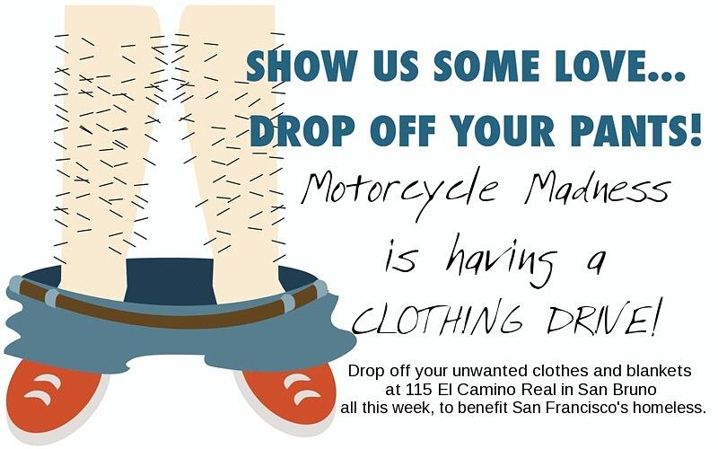 Moto_Madness's tweet photo. Clean out your closets for a good cause! All this week we'll be accepting your used clothes and blankets! #helpout https://t.co/sJJF6ZAC1Y