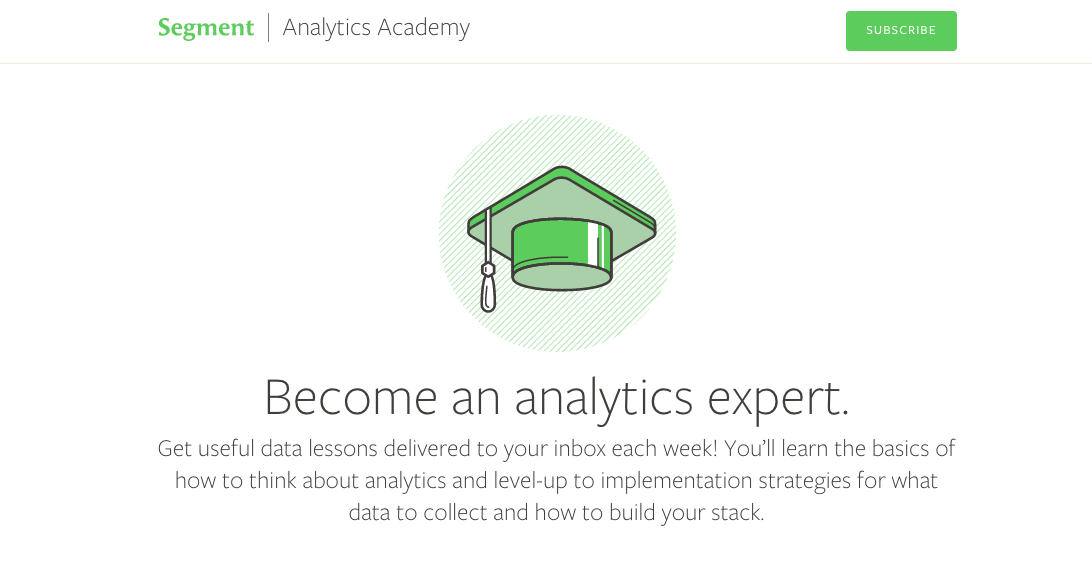 segment's tweet image. Announcing Analytics Academy: Bite-sized lessons to become an analytics expert! segment.com/academy/