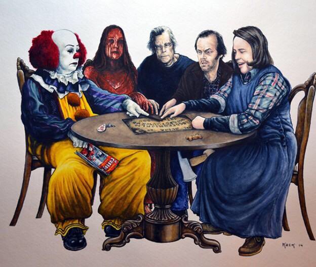 MOVIEDEATHBLOWS's tweet photo. Stephen King and his friends https://t.co/2bSxkE7kao