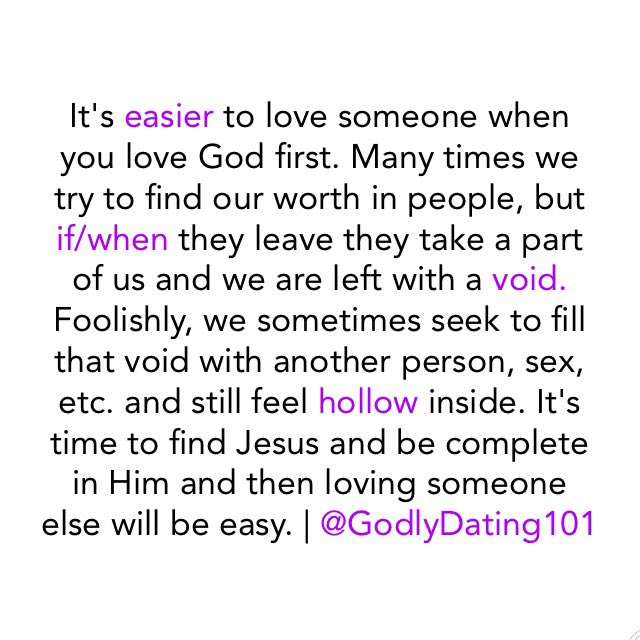 GodlyDating101's tweet photo. Let God fill that void. Another person should add to your life, but they shouldn't be the foundation of your life. https://t.co/j73HBhpFxl
